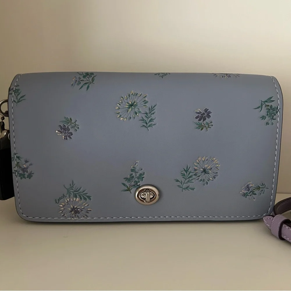 Coach Crossbody Dinky With Meadow Prairie Print in Silver Mist - Picture 4 of 7